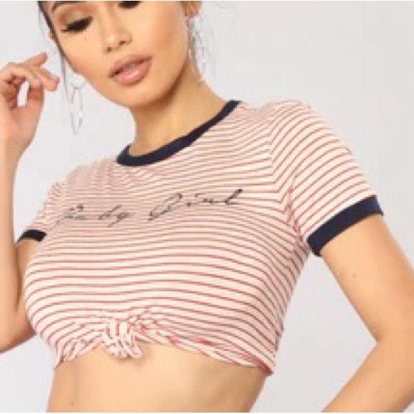 Fashionnova Baby Girl Tie-up Crop Top 👚 - Picture 2 of 8
